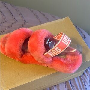UGG Coral Fluffy Slippers
